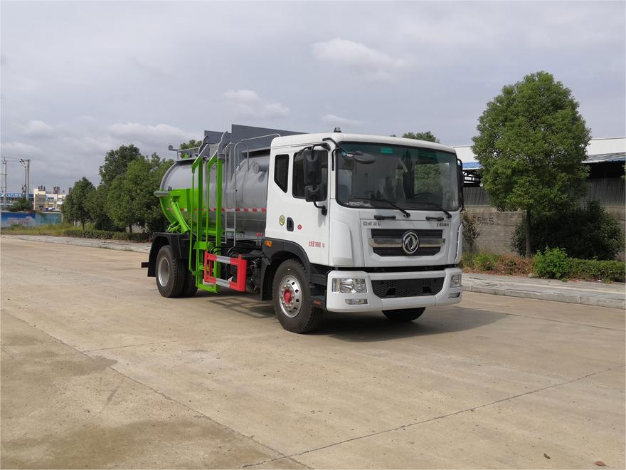 10方餐廚垃圾車-東風(fēng)D9國六10方廚余泔水餐廚垃圾車廠家（圓罐）